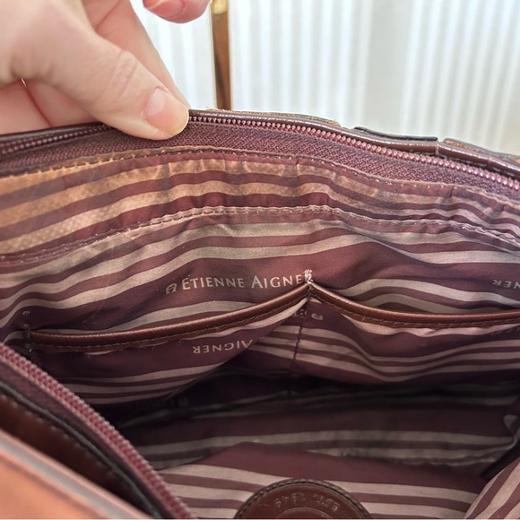 Etienne Aigner Vintage brown leather & suede patchwork shoulder bag - Picture 9 of 10